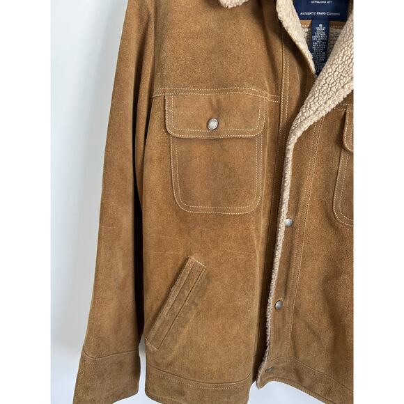 Vintage American Eagle Suede Leather Sherpa Jacket - Small - Picture 5 of 11